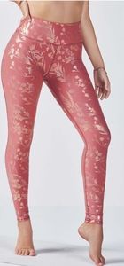 Fabletics pink & gold high waisted workout legging